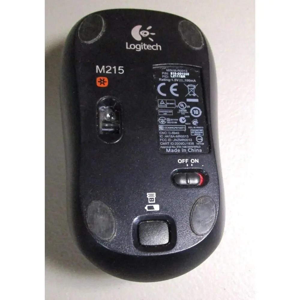 Logitech Wireless Mouse Model M215 Optical Movement Black and Gray NO DONGLE